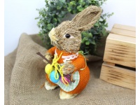 Zając z siana z gałązką z jajkami 21x13 cm