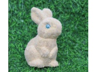 Zajączek Wielkanocny plastikowy FLOKOWANY 10x6x6 cm (024) BRĄZOWY