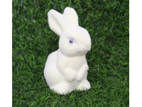 Zajączek Wielkanocny plastikowy FLOKOWANY 10x6x6 cm (024) CYTRYNOWY