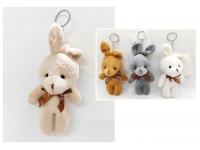 Zawieszka, brelok KRÓLIK pluszowy 15 cm MIX KOLOR
