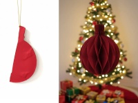 Zawieszka papierowa BOMBKA 15x12 cm CZERWONA