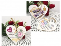 mdf Zawieszka SERCE - BABCIA (mix napisów) 13x12,5 cm - 1 szt