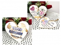 mdf Zawieszka SERCE - DZIADEK (mix napisów) 20x18 cm - 1 szt