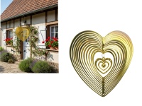 Zawieszka wietrzna, plastikowa SERCE odstraszacz PTAKÓW 20 cm - ZŁOTA
