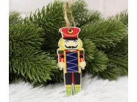 Zawieszka drewniana żołnierz, dziadek do orzechów 8,5x3 cm