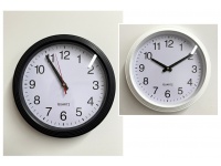 Zegar ścienny plastikowy OKRĄGŁY biały, czarny, szary - mix 26 cm