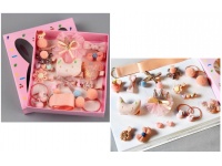 Zestaw ozdób, akcesoriów do włosów 18 szt. pudrowy róż