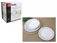 Zestaw talerzy 18 el. wzór KWADRATY (MQP-3)