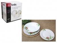 Zestaw talerzy 18 el. wzór RÓŻA (DQP-5)