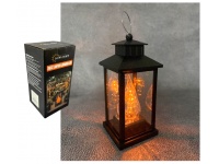 Znicz, lampion, latarnia LED plastik PROSTOKĄT z płomieniem wieloledowym POMARAŃCZOWY OGNISTY 28,5x11x11 cm A7165O