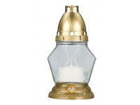 Znicz szklany 344 DIANENT złoty 17 cm - 1 szt