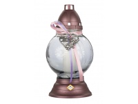 Znicz szklany 958 GŁADKI dymiony z wstążką BORDOWY Kochanej Mamie 33 cm - 1 szt