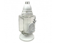 Znicz szklany W-26 PISANKA I BAZIE 25 cm srebrna aplikacja - 1 szt