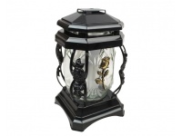 Znicz szklany Z-465 KAPLICZKA RÓŻA 22 cm złota aplikacja - 1 szt