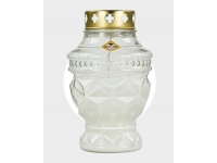 Znicz szklany zalewany 661z BEZBARWNY blaszka 20 cm - 1 szt