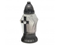 Znicz szklany ZP571U krzyż z sercem srebrny 26 cm - 1 szt