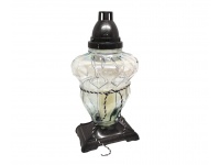 Znicz szklany ZPD Gloria 40 cm holograficzny srebrny, sznurek - 1 szt