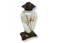 Znicz szklany ZPD Sarkofag taśma 40 cm holograficzny, złoty - 1 szt