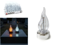 Znicz, wkład wieloledowy SUBITO srebrna podstawa, płomień SMD bursztyn - 1 szt